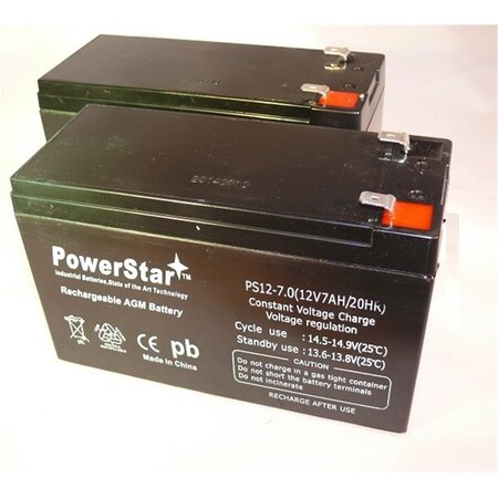 Powerstar 12V 7Ah Battery for Razor Scooter ES300 E200 E300 Bella Betty Daisy Vapor, 2PK PO49039